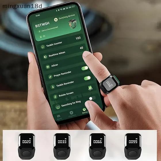 ming Contador De Anel Digital Bluetooth Com Display OLED , Toque Silencioso E Recarregável Tipo C [COD]