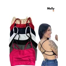 kit 5 top transpassado sem bojo costa nua moda gringa fitness e casual