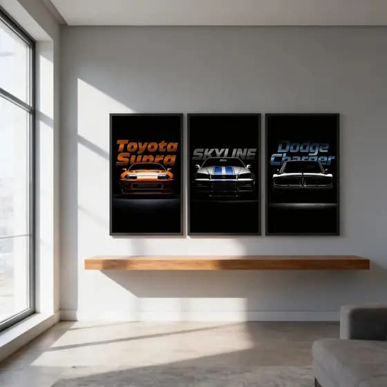 Quadros Decorativos Carros Esportivos Toyota Dodge Nissan Oficina Sala Quarto