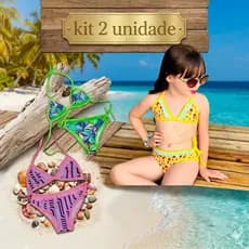 Kit 2 Biquini Infantil Babadinho Feminino Tiktok Blogueira 4 a 6 anos