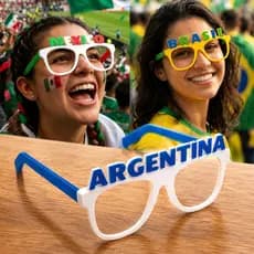 Kit 5 Oculos Brasil - Mexico - Argentina Copa Do Mundo Seleção Festas Acessorio