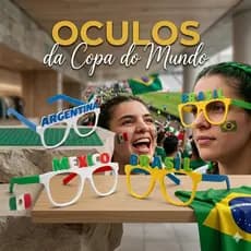 Óculos Temático Copa do Mundo Brasil Argentina México Decoração Fantasia Festa Desfile