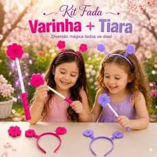 Varinha de Fada com Tiara Flor bastão colorido festas cores sortidas festa