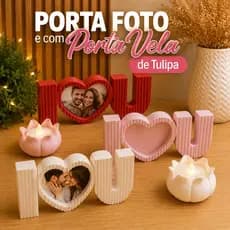 Porta Foto Placa Decorativa IOU Porta vela Presente Romântico Lembrança Dia dos namorados