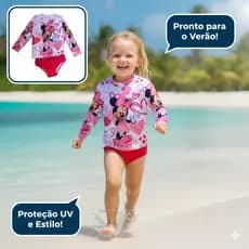 Biquini infantil Menina Bebe Camisa + Calcinha de Praia Infantil 1 2 4 anos