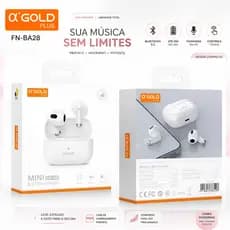 Fone De Ouvido Bluetooth Sem Fio Original Agold BA28 Som Imersivo Cancelamento De Ruido Android Ios