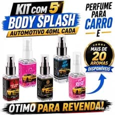 Kit 5 Body Splash Automotivo 40ml Cheirinho Para Carro Revenda Atacado Renda Extra, Longa Duração