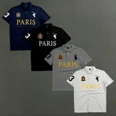 Kit 4, 3 e 2 Camisetas Polo Paris Manga Curta Masculina, Casual Esportiva Alto Padrão