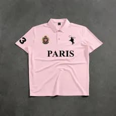 Camisa Polo Paris de Manga Curta Unissex Casual Feita em Piquet