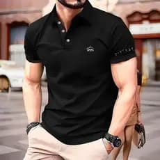 Camisa Polo Masculina Manfinity Urso Malha Piquet de Algodão Premium Luxo Manga Curta