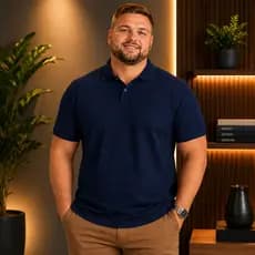 Camisa Gola Polo Lisa Plus Size Masculina Alto Padrao Camiseta Casual Piquet Tamanho Especial