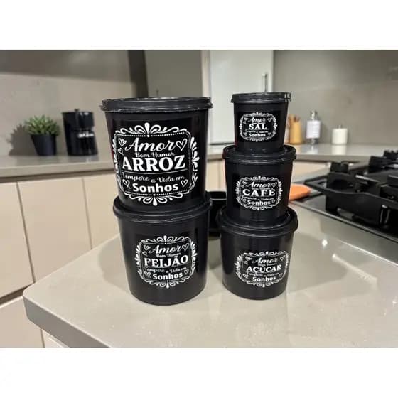 KIT POTES DE MANTIMENTOS 5 PEÇAS OFERTA IMPERDÍVEL!