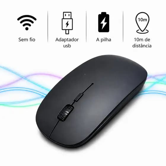 Mouse Sem Fio Portátil Pilha Notebook Tablet Windows mac Linux iPad