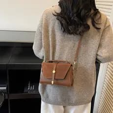 Bolsa de Ombro Feminina com Textura Fosca, Bolsa Transversal Feminina, Bolsa de Mão Retro Moderna, Bolsa Feminina de Alt