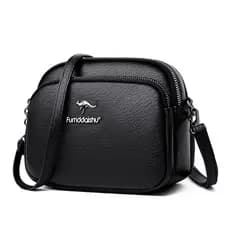 Bolsa Crossbody De Ombro Único Feminina Grande Capacidade De Três Camadas Simples Casual Material PU