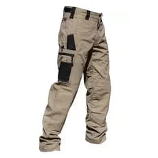 Calça de Trabalho Resistente ao Desgaste para Homens, Calças Cargo Retas com Múltiplos Bolsos, Calças Táticas para Corri
