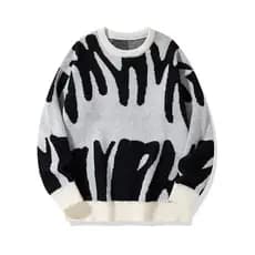 Suéter Masculino de Outono/Inverno, Gola Redonda, Jacquard, Moda Casual para Jovens