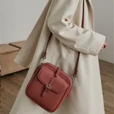 Bolsa Crossbody De Ombro Único Feminina Couro Vintage Mensageiro Casual Versátil