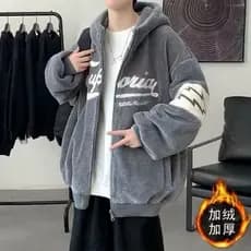 Casaco de Algodão Forrado com Lã para Homens, Jaqueta de Outono Inverno Masculina, Roupa de Inverno Moderna, Casaco Espe