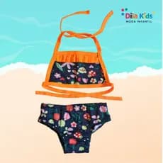 Biquíni Infantil Babado UV 50+ Praia Piscina: Proteção e Charme