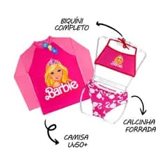 Kit Praia Infantil Menina UV50+ | Camisa UV + Biquíni Proteção Solar