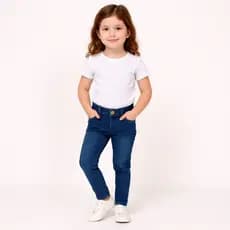 Calça Jeans Skinny Infantil Menina com Cintura Ajustável | Confortável e Estilosa 1 a 8 anos