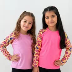 Camiseta UV50+ Infantil Manga Longa Proteção Solar Praia Piscina