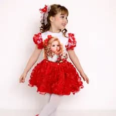 Conjunto Luxo Infantil Menina | Blusa + Saia Tule Bordada Borboleta + Tiara | 4 a 10 anos