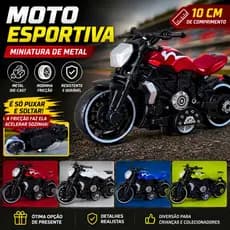 Brinquedo Motinha De Metal Com Rodinha Fricção 10cm Mini Moto Esportiva Infantil Colecionável