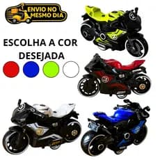 Brinquedo Moto de Corrida De Metal Esportiva a Fricção 10cm Miniatura Infantil Roda Livre Criança