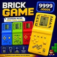 ENVIO IMEDIATO Mini Game 9999 jogos Brick Game Portátil Retrô Classico Tela LCD com Som integrado
