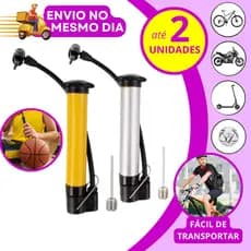 KIT 1,2 UNIDADES Bomba De Ar Portátil Vertical Encher Pneu Bike Bicicleta Boia Balão 25cm Pequena BomBinha