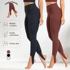 Calça Feminina Legging Fuseau Skinny de Pezinho Peluciada Zero Transparência Cintura Alta Grossa com Suplex