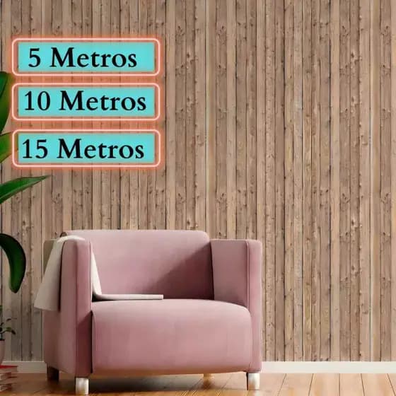 Papel de Parede 3d Adesivo Decorativo Ripado Madeira 5 Metros Autocolante Quarto Sala Amadeirado Ripa