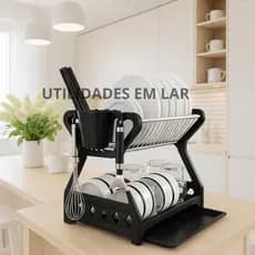 Escorredor De Louças Aço Inox Grande Compacto Dobrável Prático Cozinha Organizada
