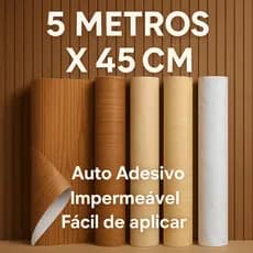 Papel De Paredes Auto Adesivo Lavável Madeira Clara Escuro Liso ou Geométrico 5mX45cm 3d Quarto Sala