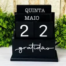 Calendário Decorativo de Mesa com Placas de Madeira ou Coloridas Permanente Escritório Sala