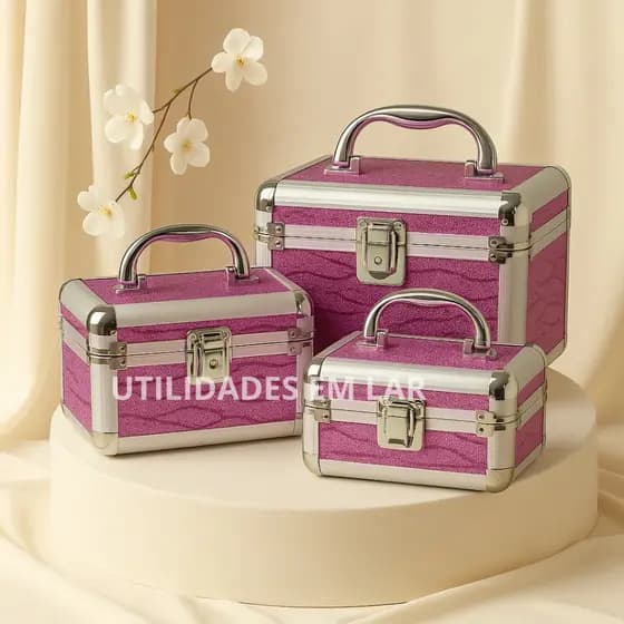 Maleta Maquiagem Case Profissional Maquiador Makeup Frasqueira Nécessaire Esmaltes Premium Multiuso cosméticos Viagem
