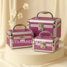 Maleta Maquiagem Case Profissional Maquiador Makeup Frasqueira Nécessaire Esmaltes Premium Multiuso cosméticos Viagem