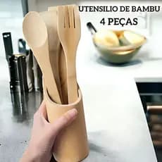 Kit 5 Unidades Utensílios De Bambu Cozinha Kit Colher De Pau Para Cozinha Colher De Bambu