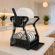 Escorredor De Louças Aço Inox Grande Compacto Dobrável Prático Cozinha Organizada
