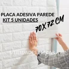 KIT Placas Revestimento PVC 3d Preto De Parede Decorativa 70X72 CM Tijolo Branco Adesivo Autocolante Decoração