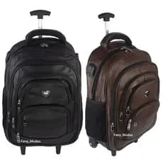 Mochila Executiva com Rodinha em Couro  Reforçada Faculdade Trabalho e Viagem