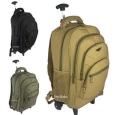 Mochila Rodinha de Lona Executiva Escolar Trabalho Reforçada