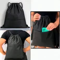 Mochila saco esportiva com cordão saquinho de nylon academia futebol, impermeável unisex