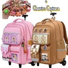 Mochila Escolar  com Rodinha Reforçada + Chaveiro Exclusivo Volta às Aulas