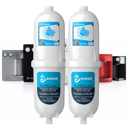 Kit Refil filtro de água Soft Everest Original 2 unidades - escolha com ou sem mangueira