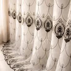 CORTINA ELEGANT GUIPPIR LINHO COM BORDADO CLASSICO - 4,00m x2,70m E 3,00 M X 2,70M,LUXUOSA RELAMPAGO