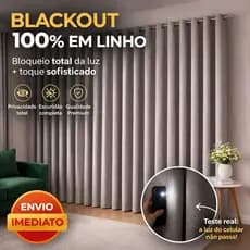 Cortina Blackout 100% Linho Corta Luz Quarto e Sala 4 Metros 3 Metros Janela