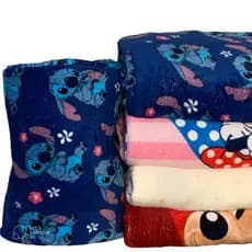 Cobertor Manta Infantil Casal 2,00x1,80Mt Stitch Mickey Antialérgico